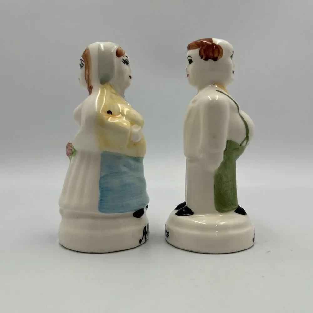 Vintage “BEFORE and AFTER” Bride and Groom Salt and Pepper Shakers - Philippines